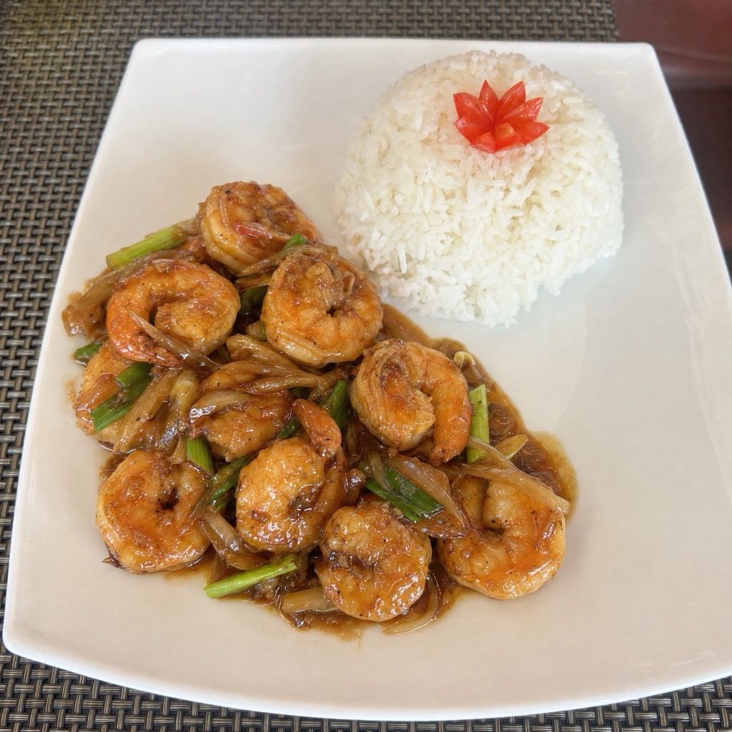 Crevettes sauce huître