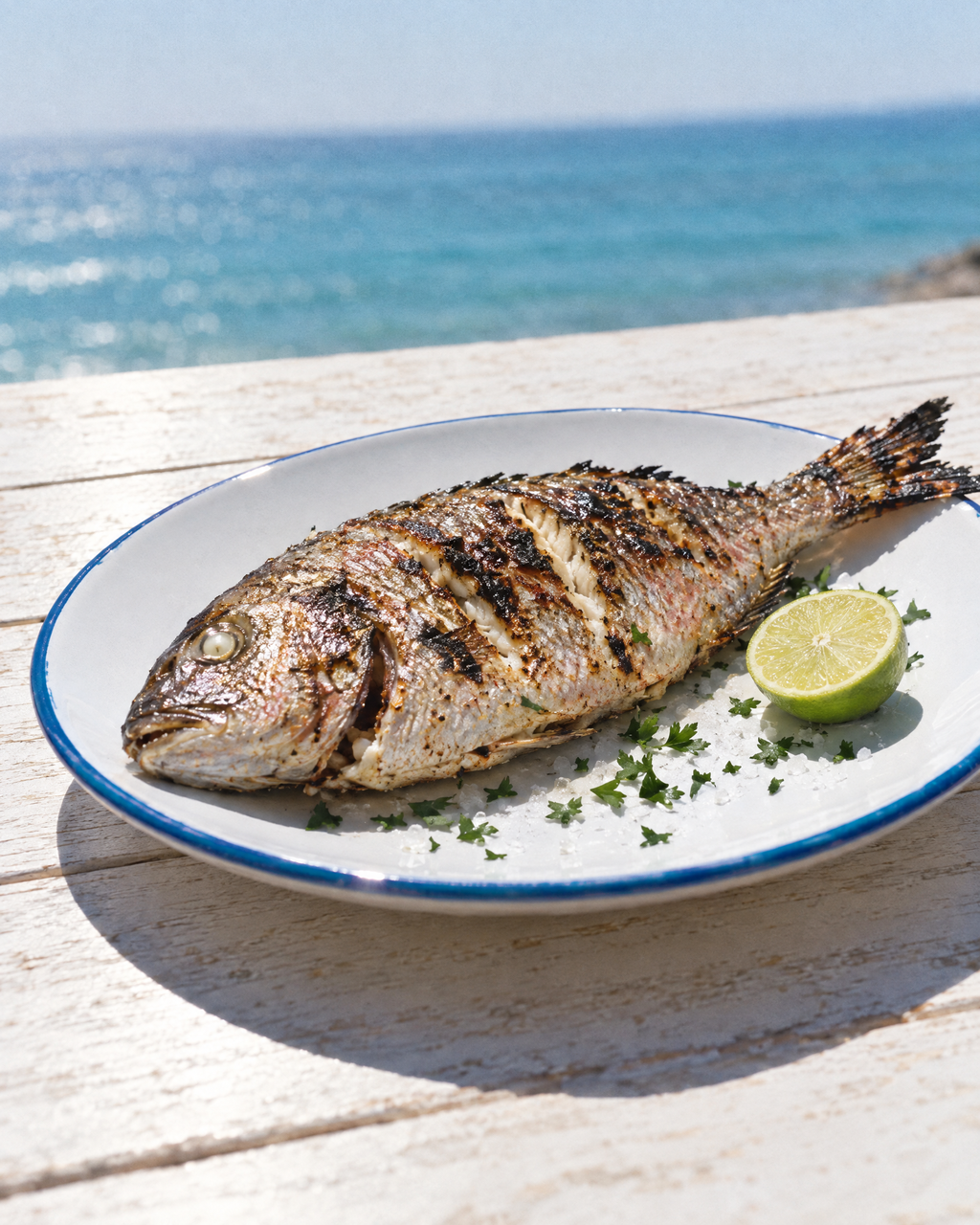 Poisson entier grillé