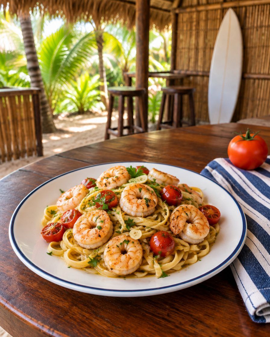 Shrimp linguine